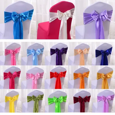 Satin Chair Ribbon Party Decoration Satin Chair Ribbon Party Decoration