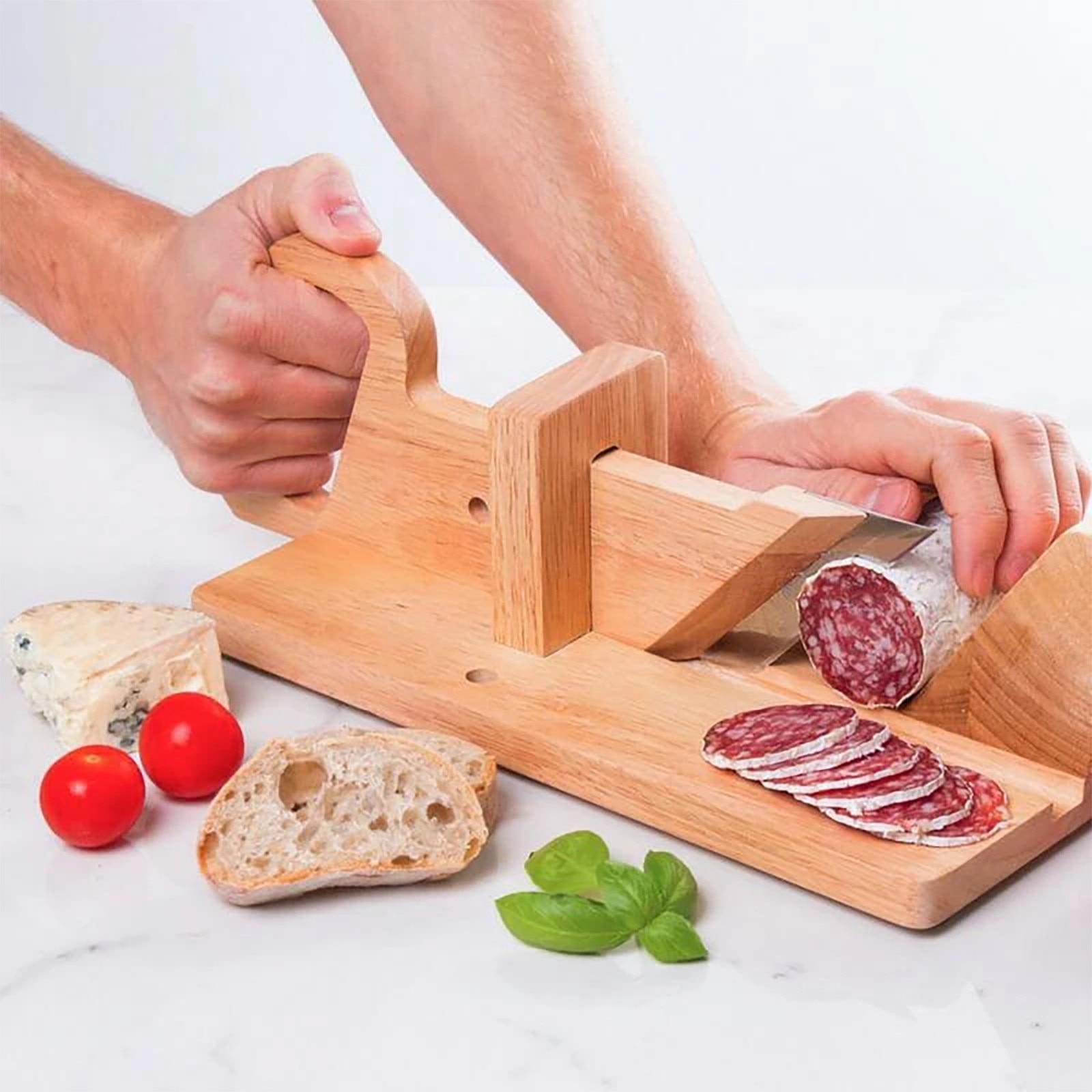 Sausage Slicer Manual Wooden Cutter Sausage Slicer Manual Wooden Cutter
