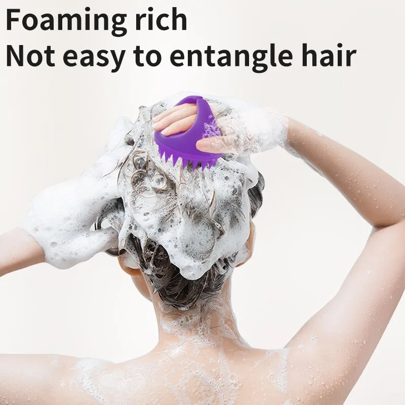 Scalp Scrubber Shampoo Brush Massager Clean Scalp Comb With Handle Hair Washing Brush Scalp Exfoliator Brush Head