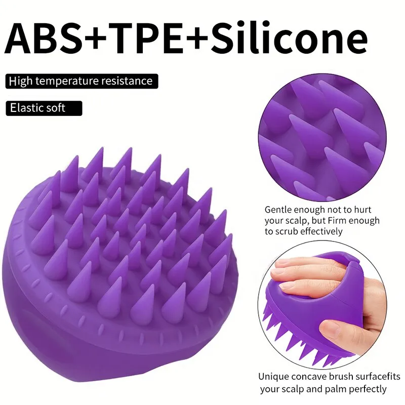 Scalp Scrubber Shampoo Brush Massager Clean Scalp Comb With Handle Hair Washing Brush Scalp Exfoliator Brush Head