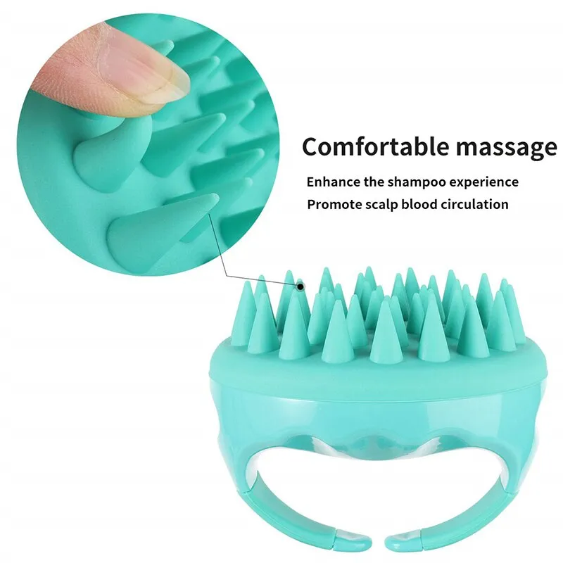 Scalp Scrubber Shampoo Brush Massager Clean Scalp Comb With Handle Hair Washing Brush Scalp Exfoliator Brush Head