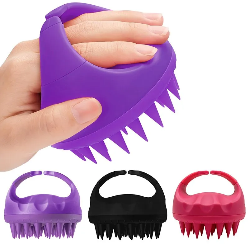 Scalp Scrubber Shampoo Brush Massager Clean Scalp Comb With Handle Hair Washing Brush Scalp Exfoliator Brush Head