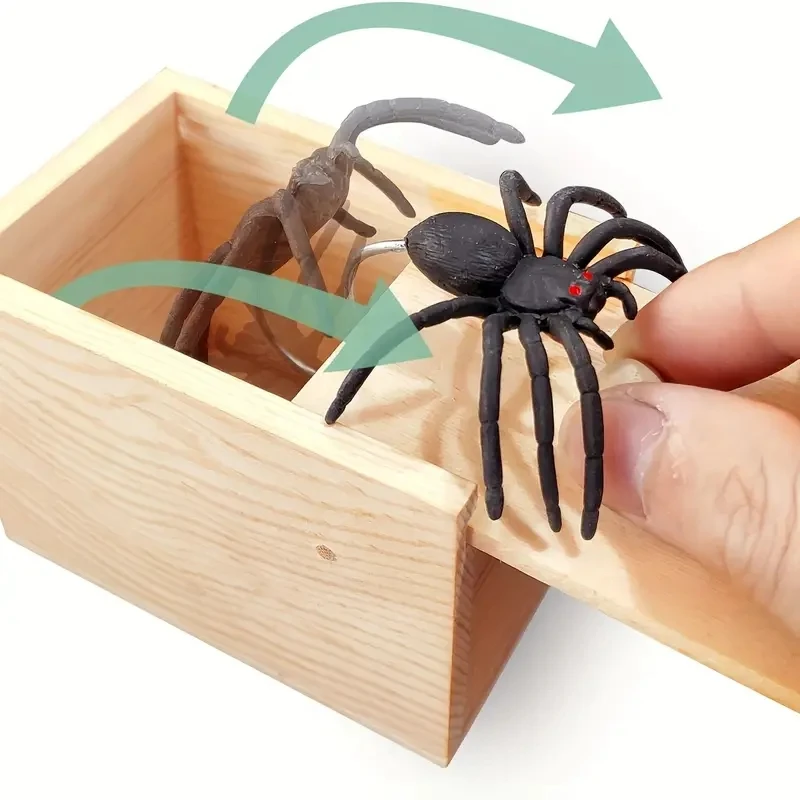 Scare Box Spider Funny Wooden Hidden Box Quality Prank Wooden Scare Box Fun Game Prank Trick Friend Toy Gift Scare Box Spider Funny Wooden Hidden Box Quality Prank Wooden Scare Box Fun Game Prank Trick Friend Toy Gift