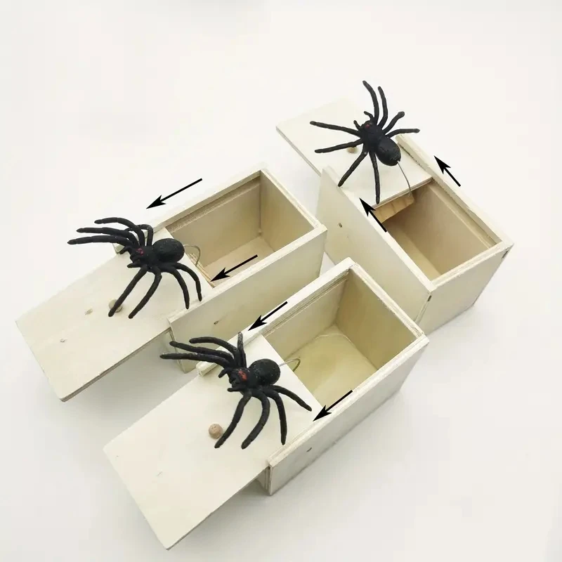 Scare Box Spider Funny Wooden Hidden Box Quality Prank Wooden Scare Box Fun Game Prank Trick Friend Toy Gift Scare Box Spider Funny Wooden Hidden Box Quality Prank Wooden Scare Box Fun Game Prank Trick Friend Toy Gift