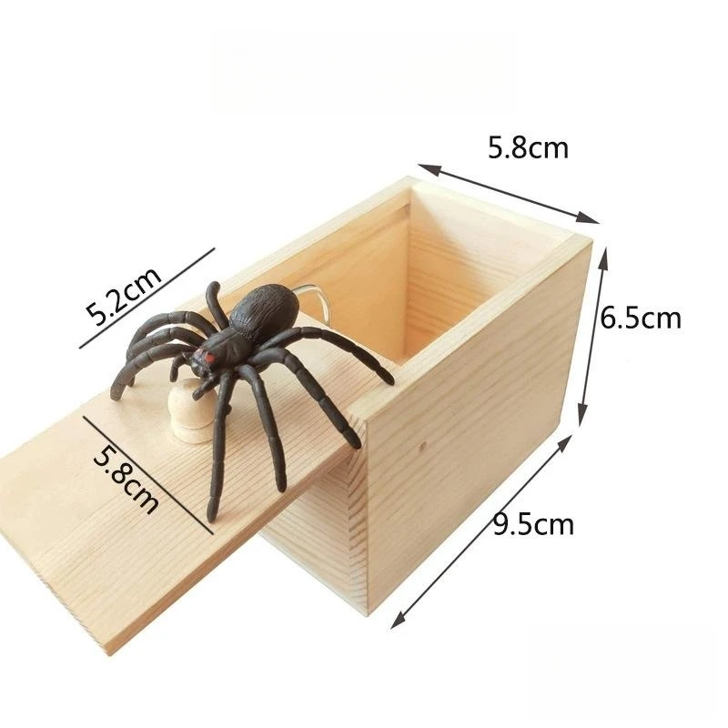 Scare Box Spider Funny Wooden Hidden Box Quality Prank Wooden Scare Box Fun Game Prank Trick Friend Toy Gift Scare Box Spider Funny Wooden Hidden Box Quality Prank Wooden Scare Box Fun Game Prank Trick Friend Toy Gift