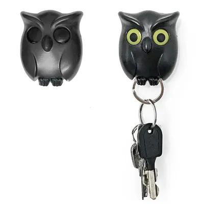 Scary Night Owl Magnetic Key Hooks Adhesive Hold Keychain Key Hanger Will Open Eyes Wall Decorative Hook For Kitchen