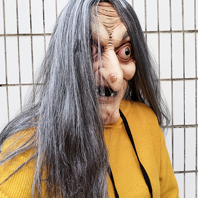 Scary Old Witch Mask Latex with Hair Halloween Fancy Dress Grimace Party Costume Cosplay Masks Props Adult One size Scary Old Witch Mask Latex with Hair Halloween Fancy Dress Grimace Party Costume Cosplay Masks Props Adult One size