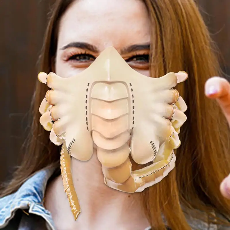 Scary Predator Mask Funny Masks Halloween Party Cosplay Props For Adults Animal Latex Horrific Half Face Mask Scary Predator Mask Funny Masks Halloween Party Cosplay Props For Adults Animal Latex Horrific Half Face Mask