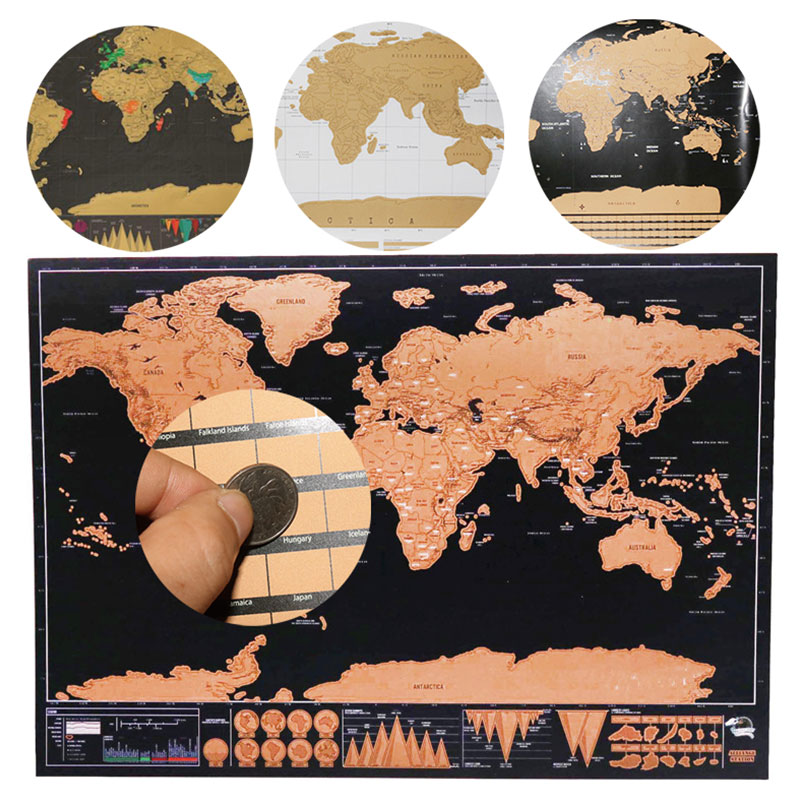 Scratch Map World Travel Decor Scratch Map World Travel Decor