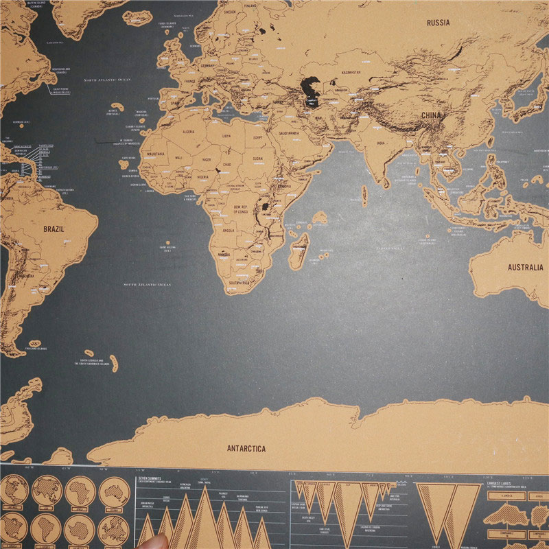 Scratch Map World Travel Decor Scratch Map World Travel Decor