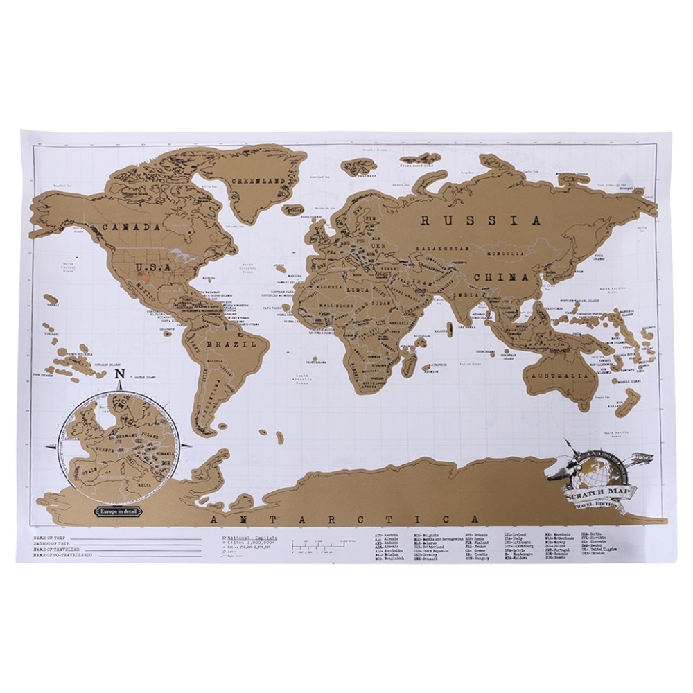 Scratch Off World Map Travel Poster Scratch Off World Map Travel Poster