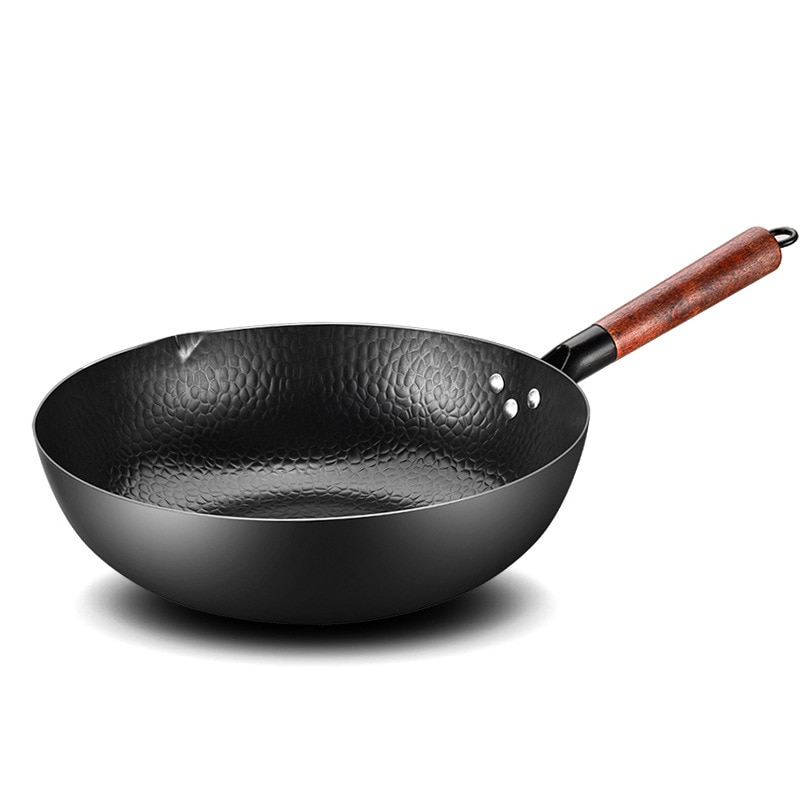 Scratch Resistant Cast Iron Wok Pan