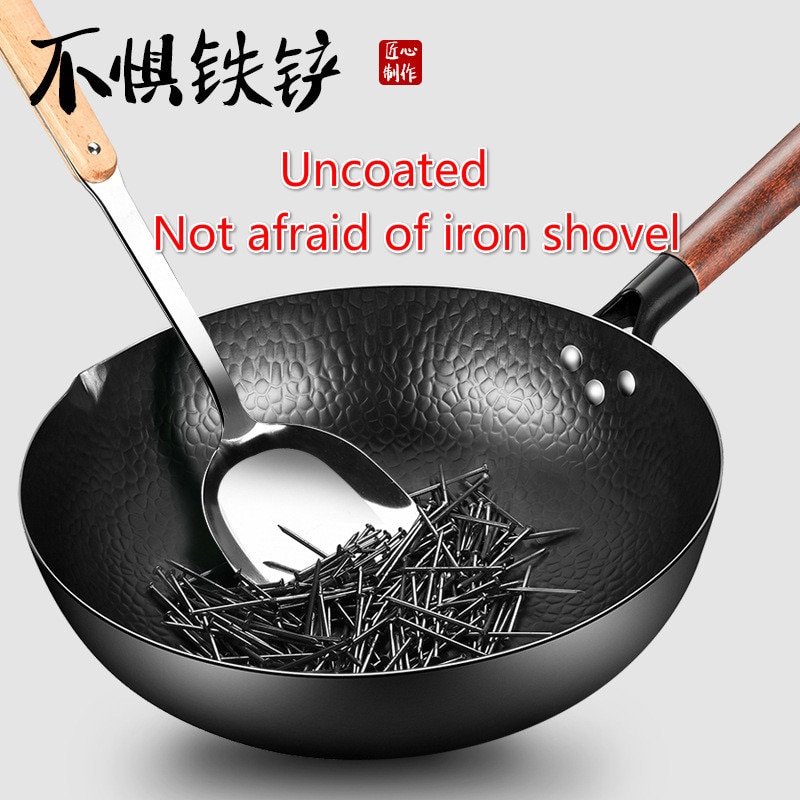 Scratch Resistant Cast Iron Wok Pan Scratch Resistant Cast Iron Wok Pan