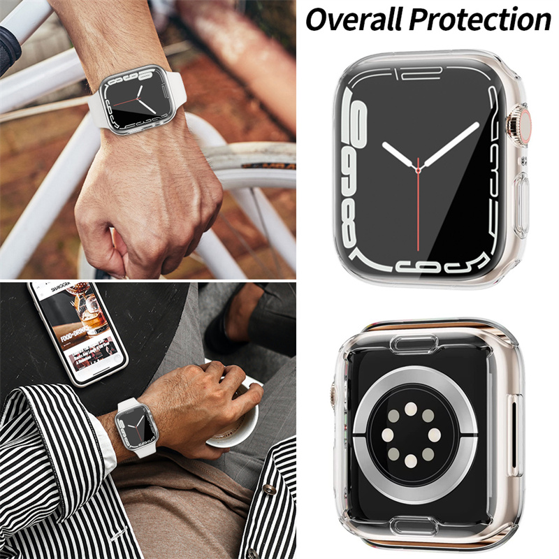 Screen Protector For Apple Watch Case 45mm 41mm 44MM 40MM 42mm 38MM Full TPU bumper Cover accessories iwatch series 7 Screen Protector For Apple Watch Case 45mm 41mm 44MM 40MM 42mm 38MM Full TPU bumper Cover accessories iwatch series 7
