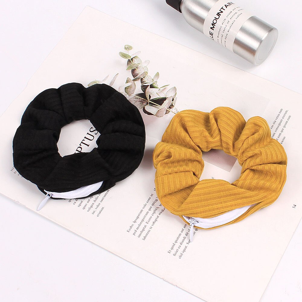 Scrunchie with Pocket Elastic Hair Accessory Scrunchie with Pocket Elastic Hair Accessory
