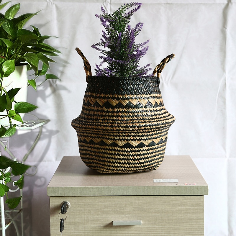 Seagrass Storage Basket Portable Container Seagrass Storage Basket Portable Container