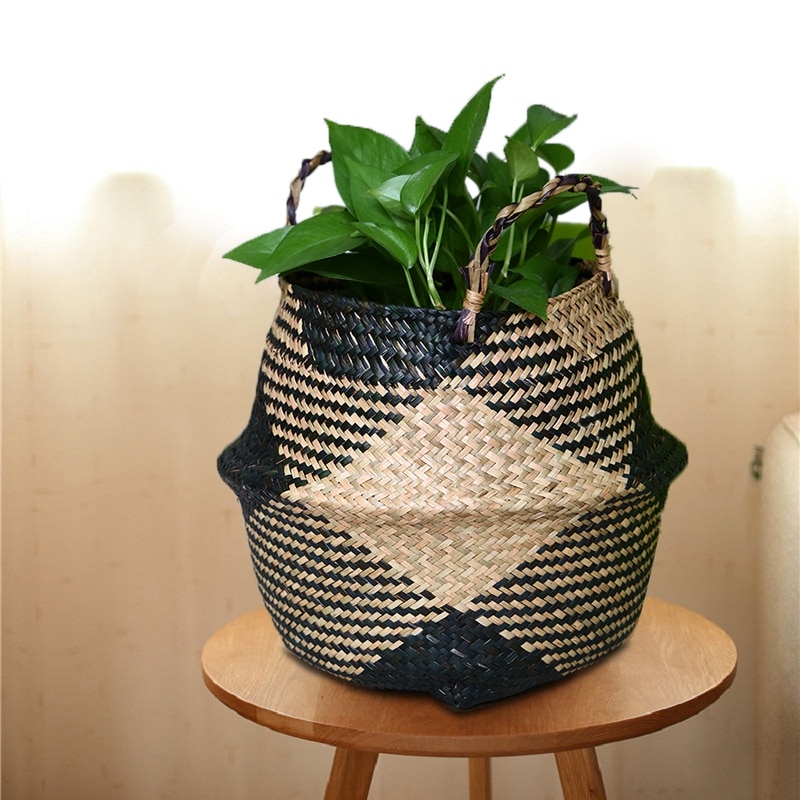 Seagrass Storage Basket Portable Container Seagrass Storage Basket Portable Container
