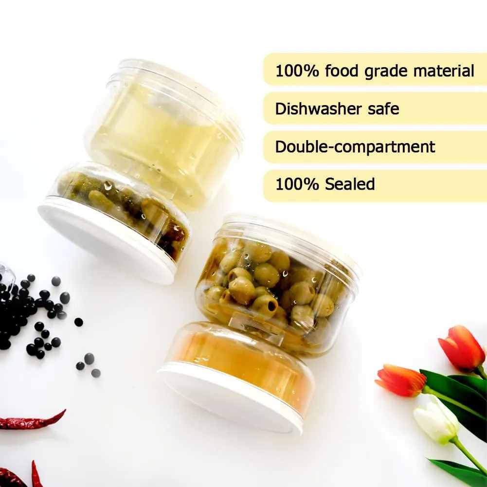 Sealed Jar for Pickle Home Wet and Dry Separation Pickle Jar with Flip Container and Strainer Hourglass Design Olives