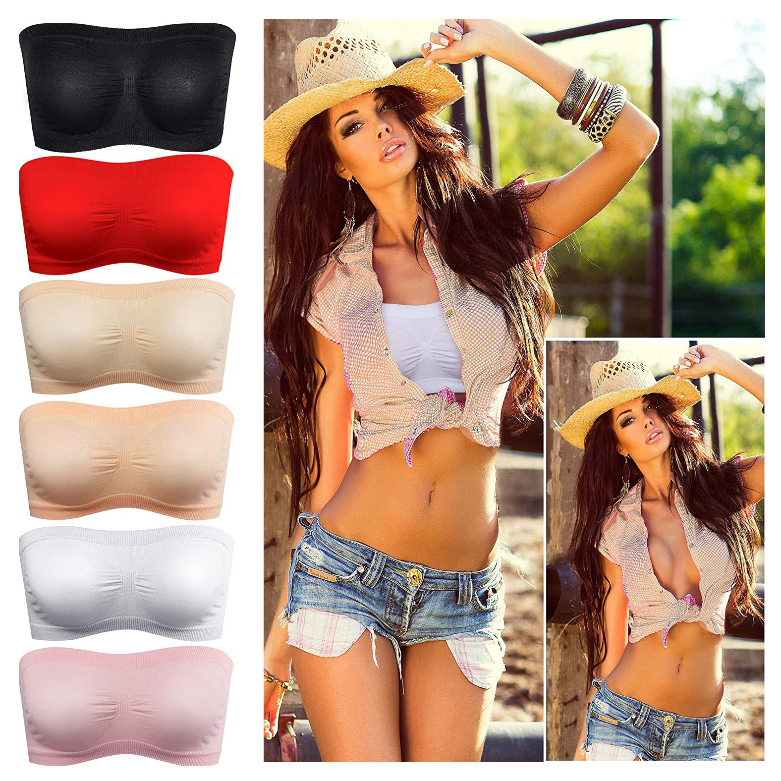 Seamless Breathable Mesh Tube Bra