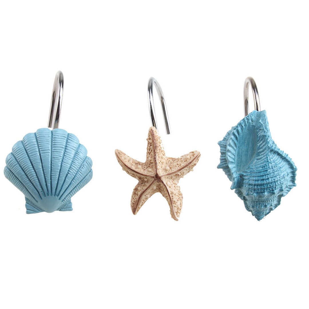Seashells Shower Curtain Hooks (12 pcs) Seashells Shower Curtain Hooks (12 pcs)