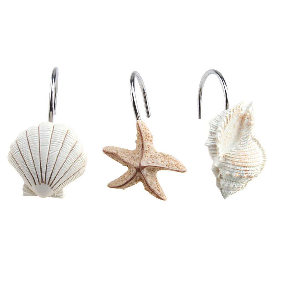 Seashells Shower Curtain Hooks (12 pcs) Seashells Shower Curtain Hooks (12 pcs)