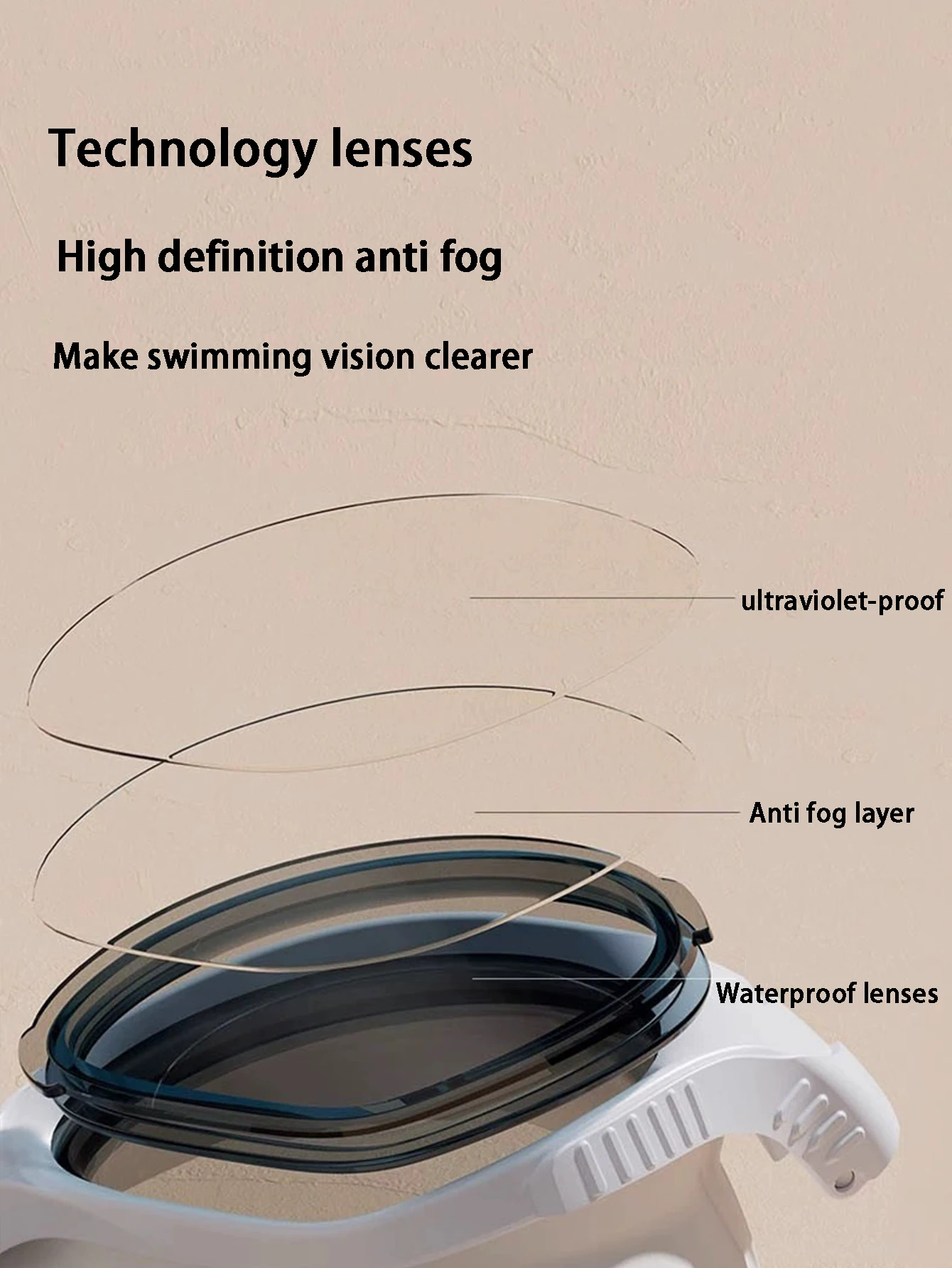 Seasprint Professional Adult Anti-fog UV protection Lens Men Women Swimming Goggles Waterproof Adjustable Silicone swim