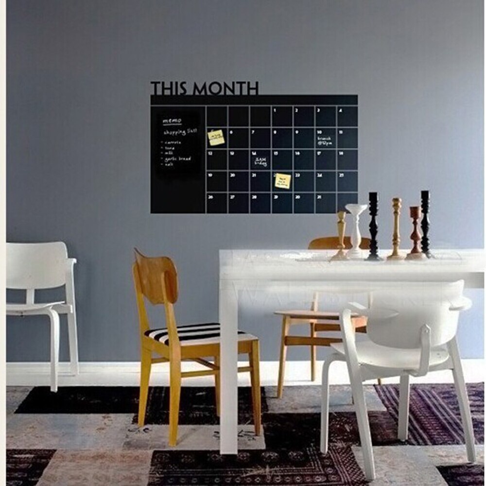 Self Adhesive Black Chalkboard Calendar