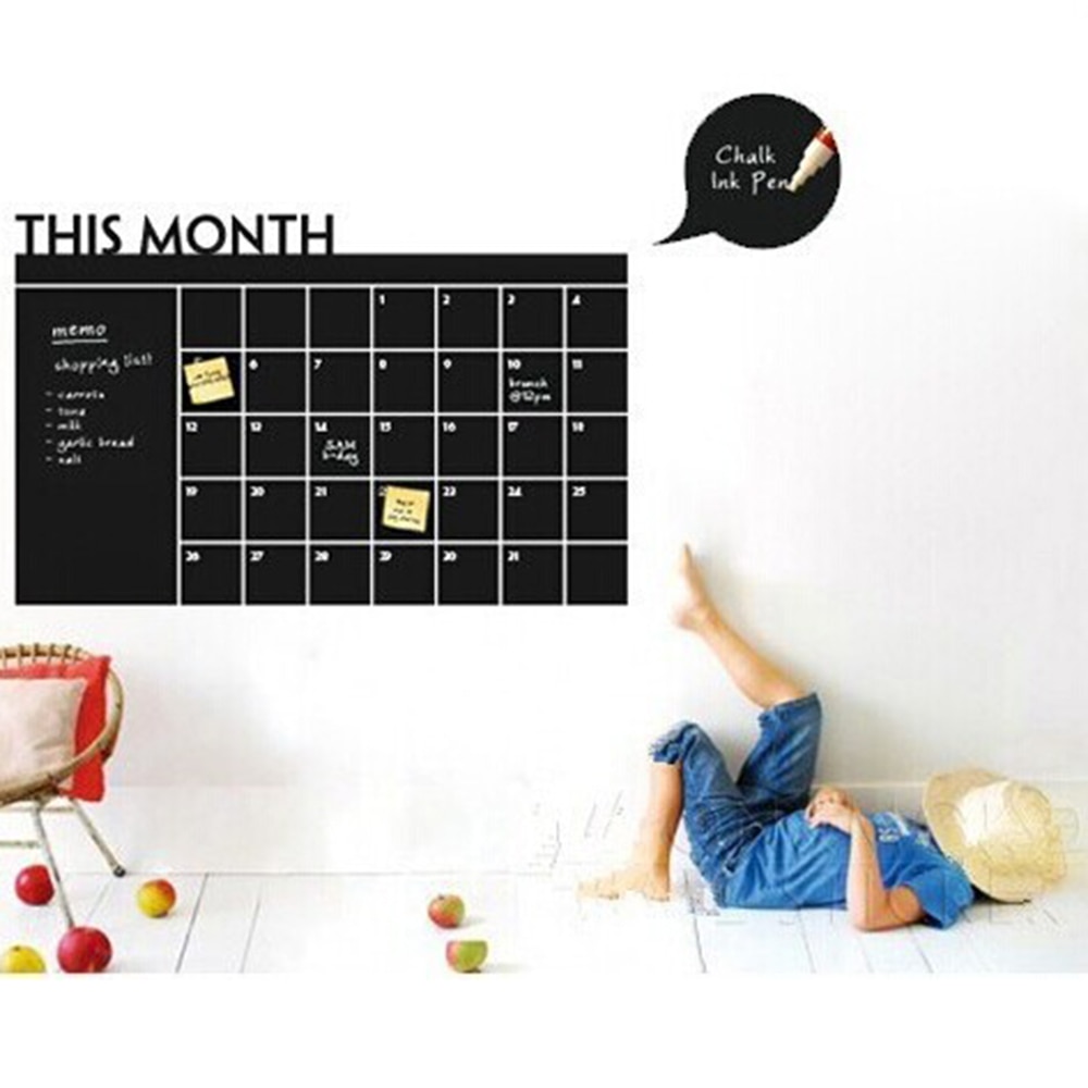 Self Adhesive Black Chalkboard Calendar