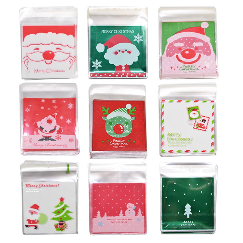 Self Adhesive Christmas Cookie Bags (50Pcs)