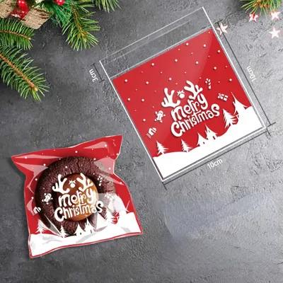 Self Adhesive Holiday Cookie Bags (100 pcs)