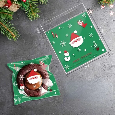 Self Adhesive Holiday Cookie Bags (100 pcs)