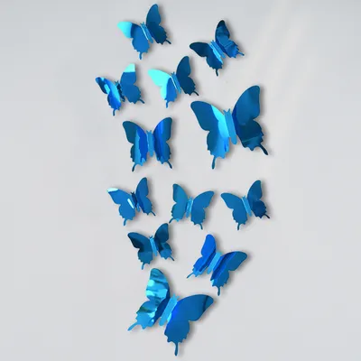 Self Adhesive Mirror 3D Butterfly Wall Decor (12 pcs)