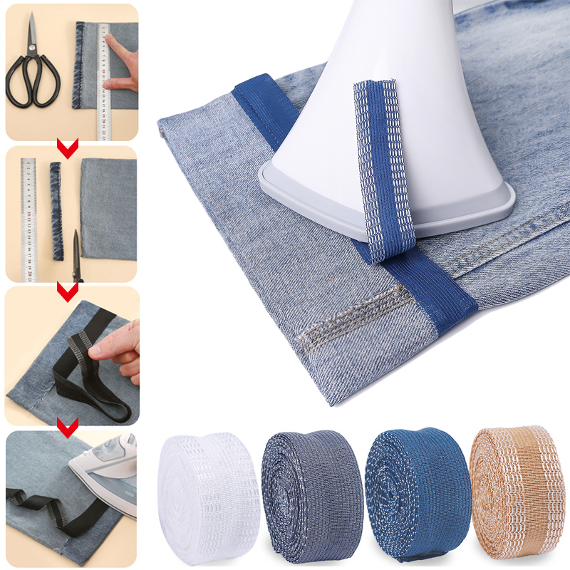 Self Adhesive Pants Paste Iron on Pants Edge Shorten Repair Pants for Jean Clothing and Jean Pants Apparel DIY Sewing