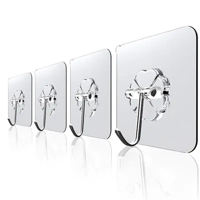Self Adhesive Transparent Hooks for Walls (20pcs) Self Adhesive Transparent Hooks for Walls (20pcs)