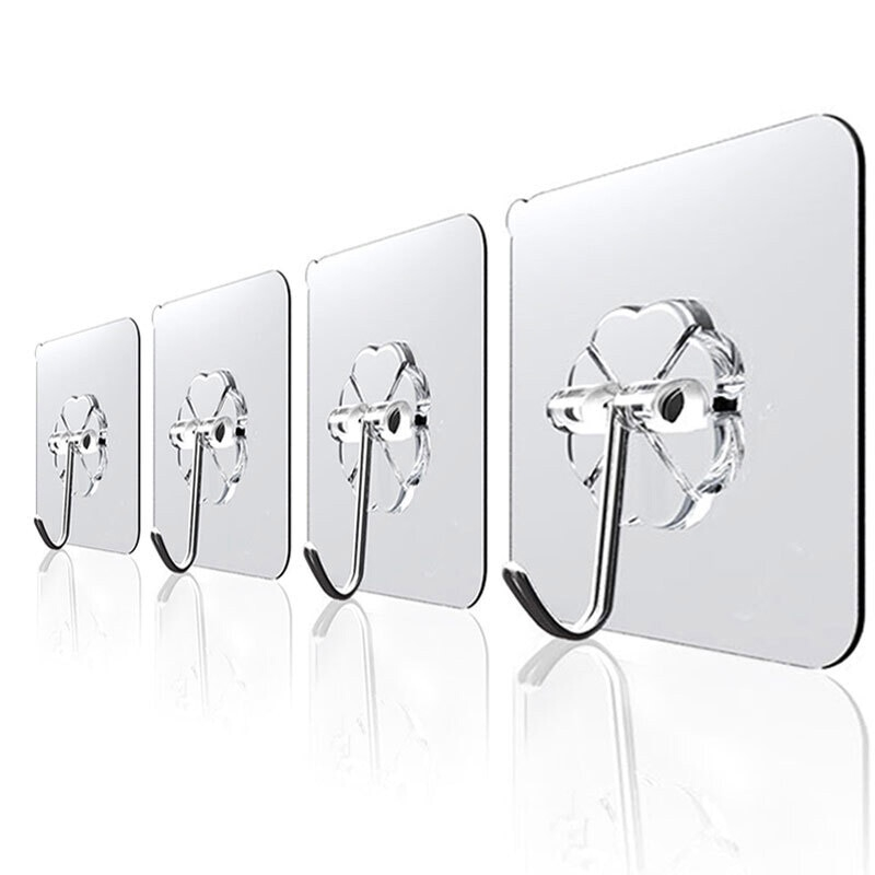Self Adhesive Transparent Hooks for Walls (20pcs)