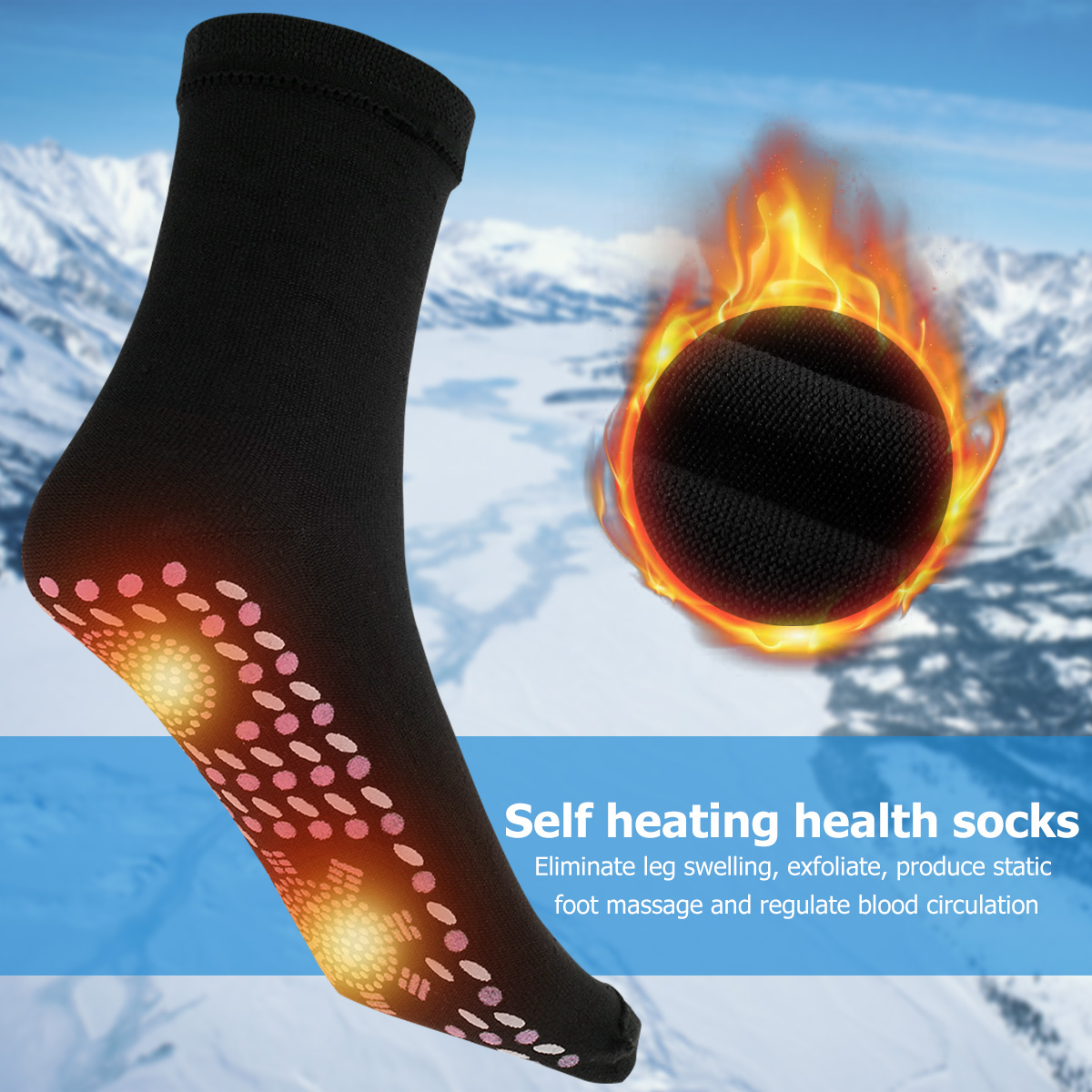 Self Heating Socks Anti Fatigue Winter Outdoor Warm Heat Insulated Socks Thermal Socks for Hiking Camping Cycling Skiing