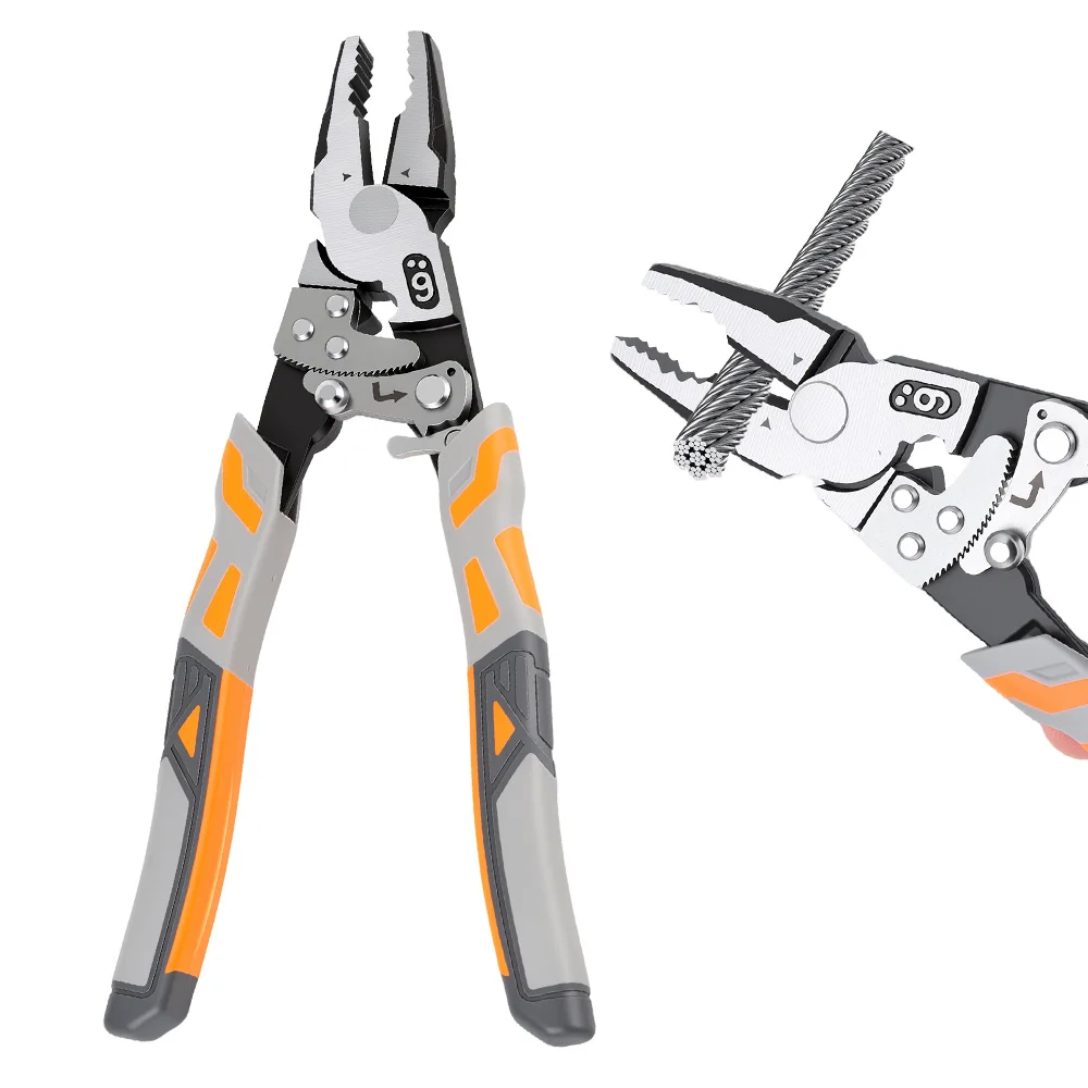 Self-Locking Ratchet Pliers Wire Cutter Multifunctional Electrician Pliers for Cable Cutting Stripping Repair Hand Tools Self-Locking Ratchet Pliers Wire Cutter Multifunctional Electrician Pliers for Cable Cutting Stripping Repair Hand Tools