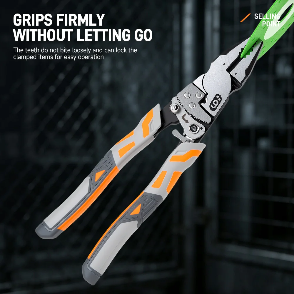 Self-Locking Ratchet Pliers Wire Cutter Multifunctional Electrician Pliers for Cable Cutting Stripping Repair Hand Tools