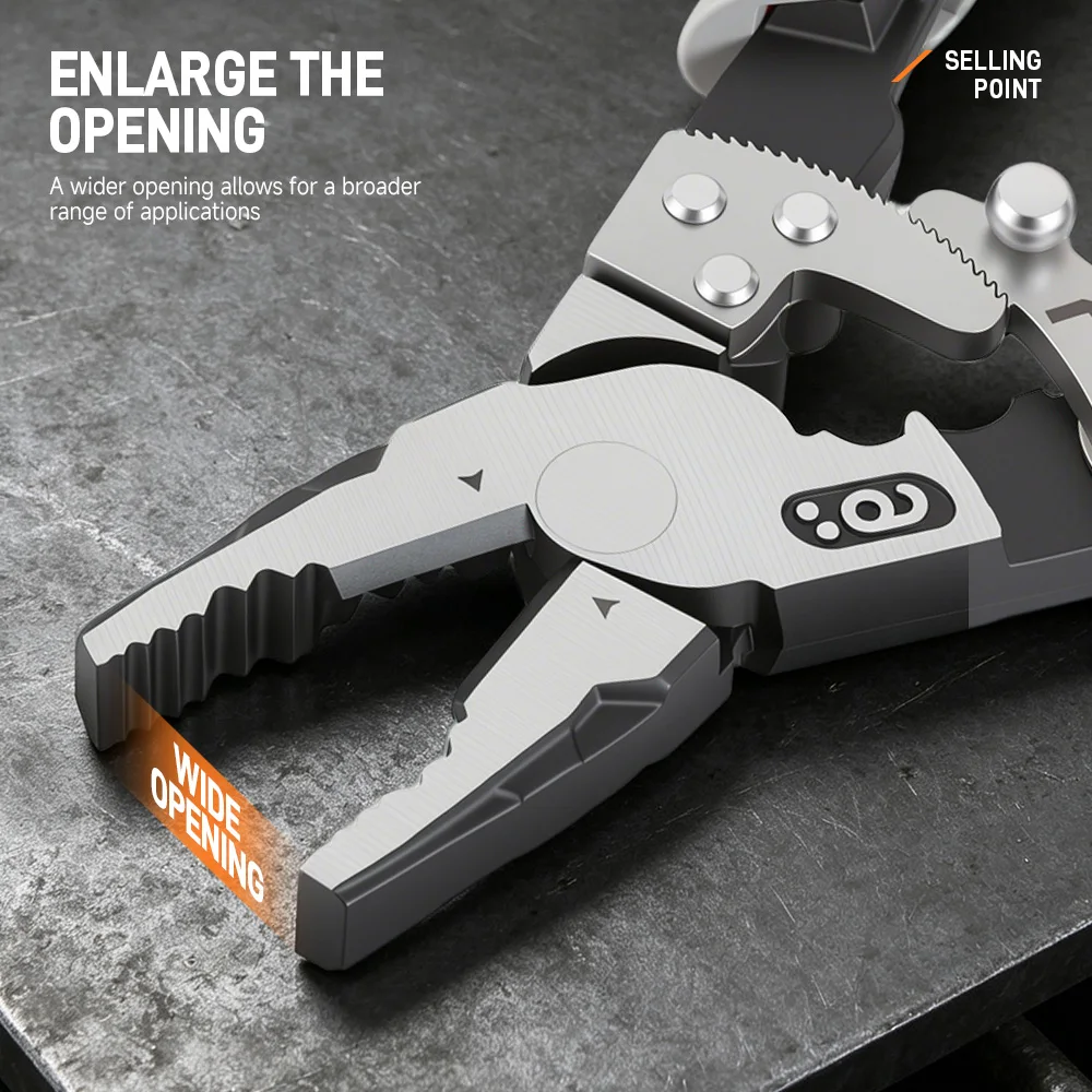 Self-Locking Ratchet Pliers Wire Cutter Multifunctional Electrician Pliers for Cable Cutting Stripping Repair Hand Tools