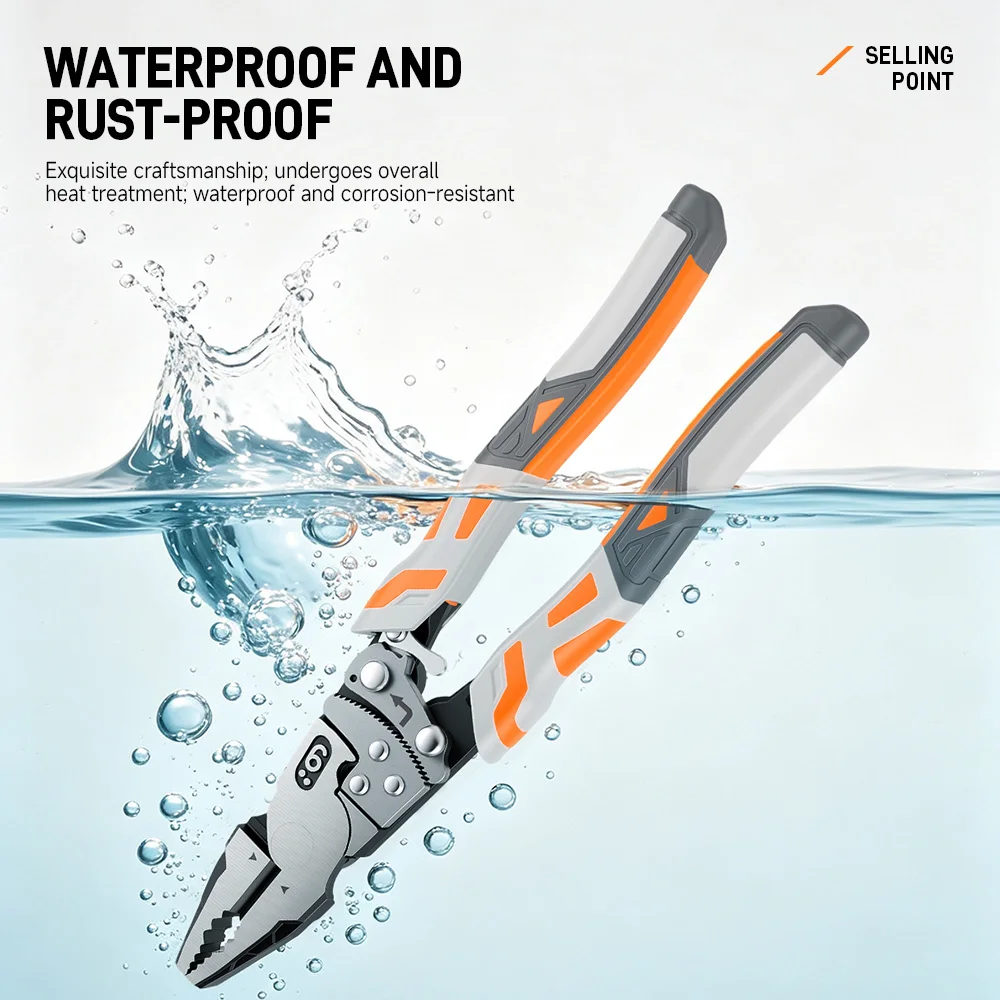 Self-Locking Ratchet Pliers Wire Cutter Multifunctional Electrician Pliers for Cable Cutting Stripping Repair Hand Tools