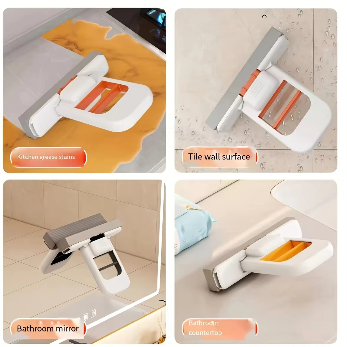 Self-Squeezing Desktop Mops Handheld Sponge Mop for Home Bathroom Kitchen Foldable Tabletop Scrubber Mini Cleaning Tools