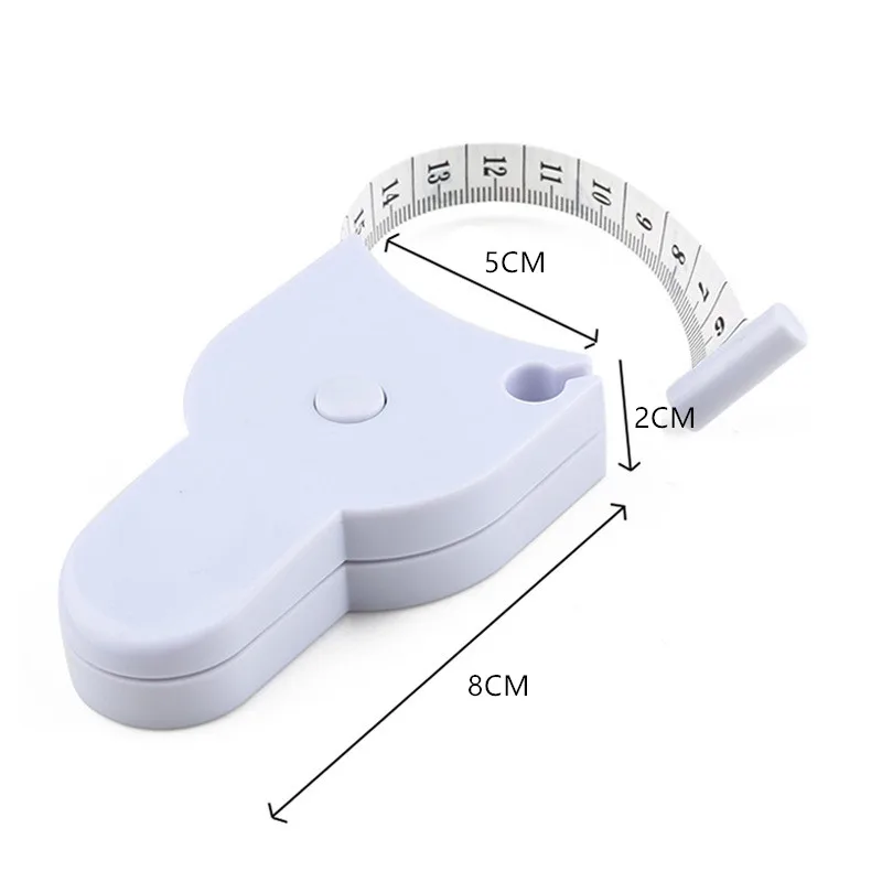 Self-tightening Body Measuring Tape Ruler 150cm/60 Inch Sewing Tailor Dressmaking Measure Ruler Meter Film for Waist