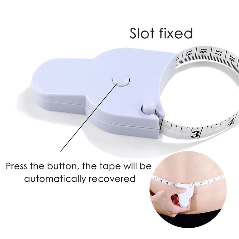 Self-tightening Body Measuring Tape Ruler 150cm/60 Inch Sewing Tailor Dressmaking Measure Ruler Meter Film for Waist