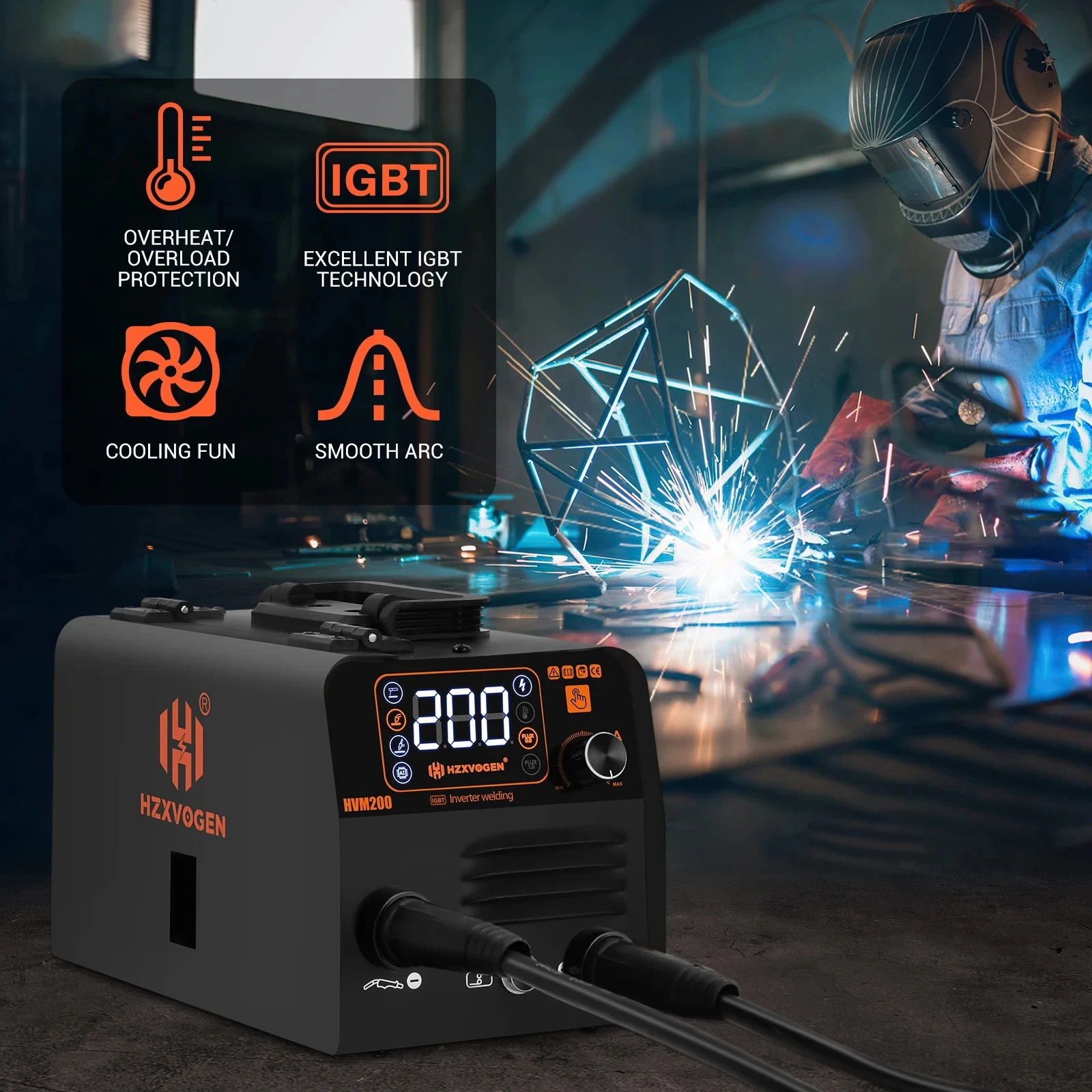 Semi-Automatic Welding Machine 200A 3 in 1 Welding Machine MIG/MMA/LIFT TIG No Gas Welding Equipment IGBT Inverter