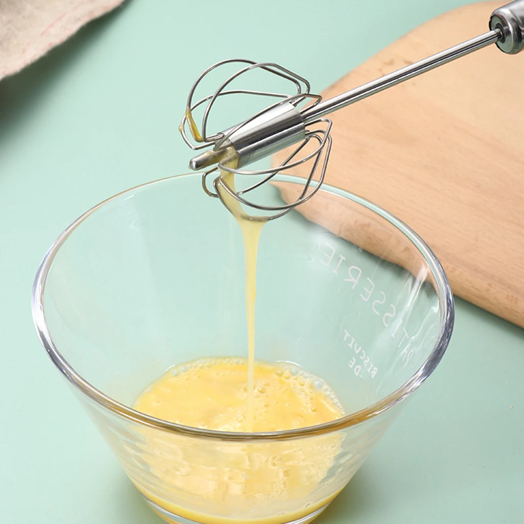 Semi Automatic Whisk Mixer Egg Beater Stainless Steel Manual Hand Mixer Self-Turning Cream Utensils Kitchen Mixer Egg