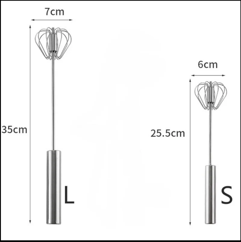 Semi Automatic Whisk Mixer Egg Beater Stainless Steel Manual Hand Mixer Self-Turning Cream Utensils Kitchen Mixer Egg
