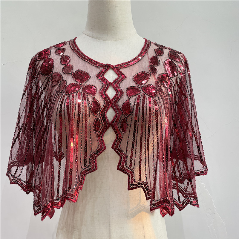 Sequin Beaded Vintage Flapper Shawl Sequin Beaded Vintage Flapper Shawl