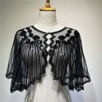 Sequin Beaded Vintage Flapper Shawl Sequin Beaded Vintage Flapper Shawl