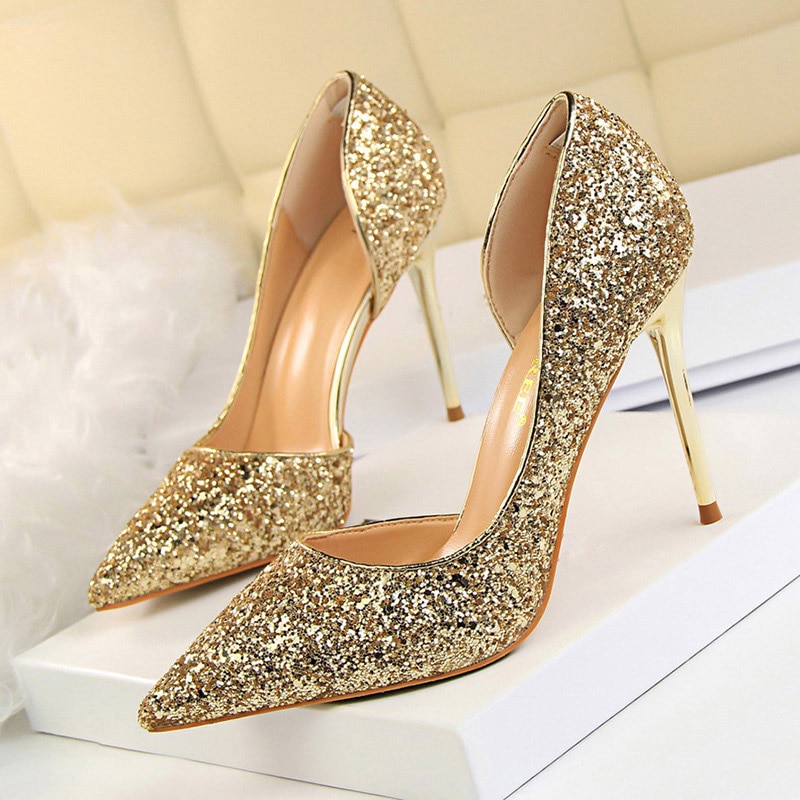 Sequin Heels Ladies Glitter Pumps Sequin Heels Ladies Glitter Pumps