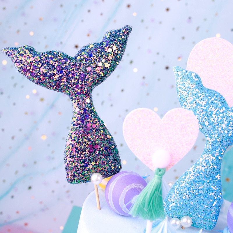 Sequin Mermaid Tail Cake Toppers (3pcs) Sequin Mermaid Tail Cake Toppers (3pcs)
